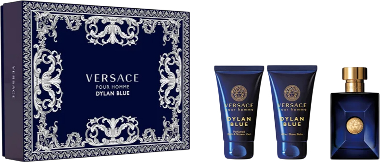 Zestaw męski Versace Dylan Blue Balsam po goleniu 50 ml + Żel pod prysznic 50 ml + Woda toaletowa 50 ml (8011003879359)