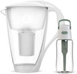 Szklany dzbanek Dafi CRYSTAL biały Classic z zieloną butelką Solid 0,5