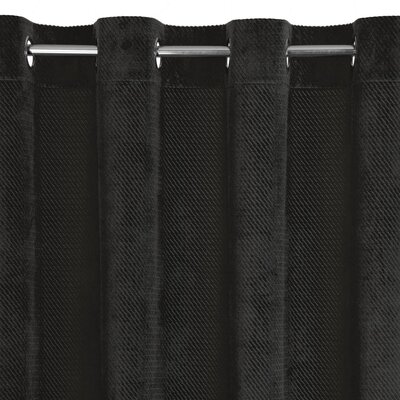Euro Firany Zasłona Velvet Eliza 140 x 250 Przelotka Czarny Zasłona Velvet Eliza 140 x 250 Przelotka Czarny