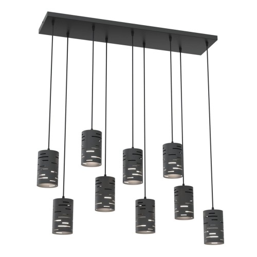 Tank lampa wisząca 9xE27 czarna 1431/9