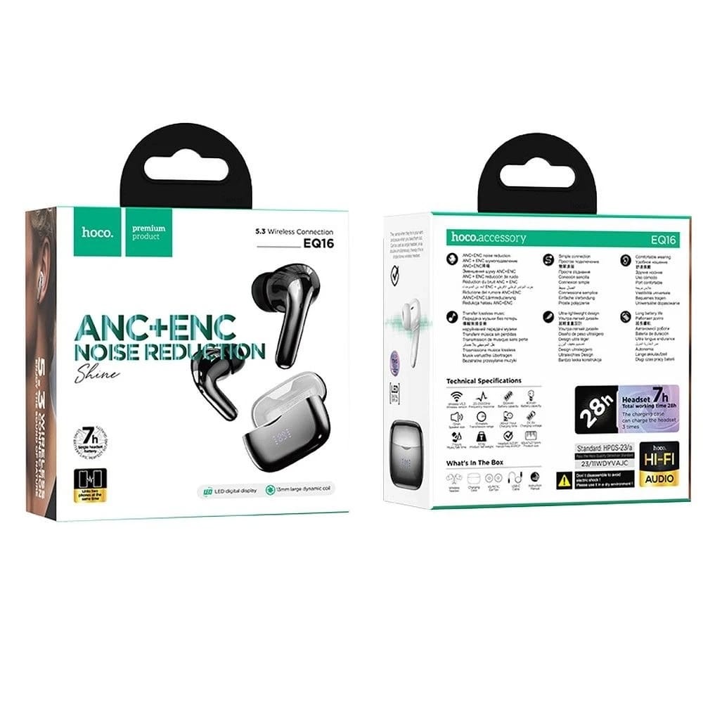 HOCO EQ16 TWS ANC ENC – Czarne