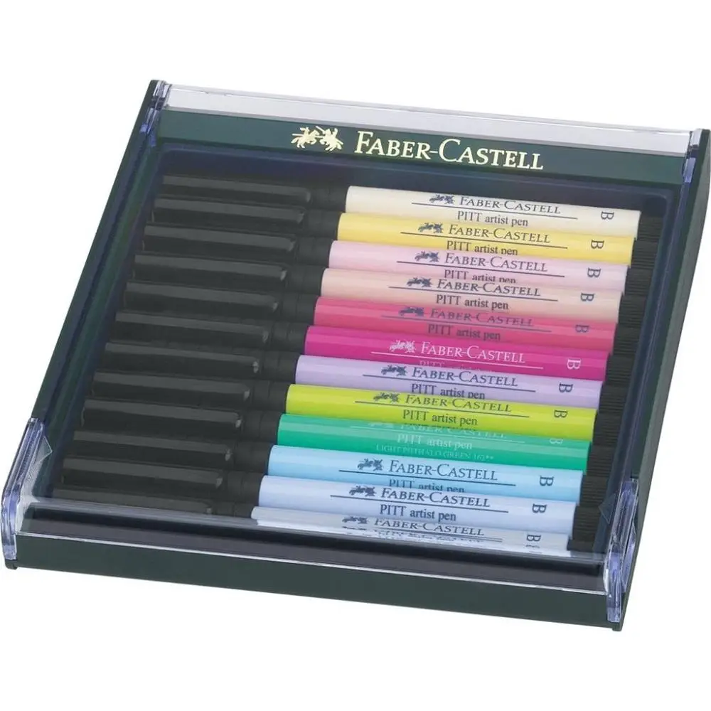 Zestaw pisaków Pitt Artist Pen Brush pastel 12szt - Faber Castell