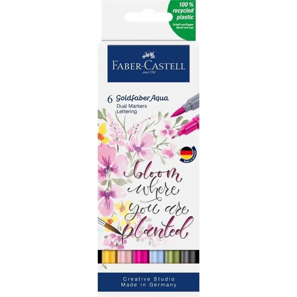 Pisak akwarelowy Goldfaber Aqua lettering 6szt - Faber Castell