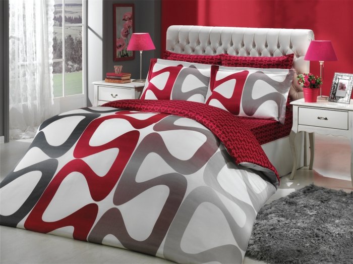 Pościel satyna bawełniana CALYPSO RED
