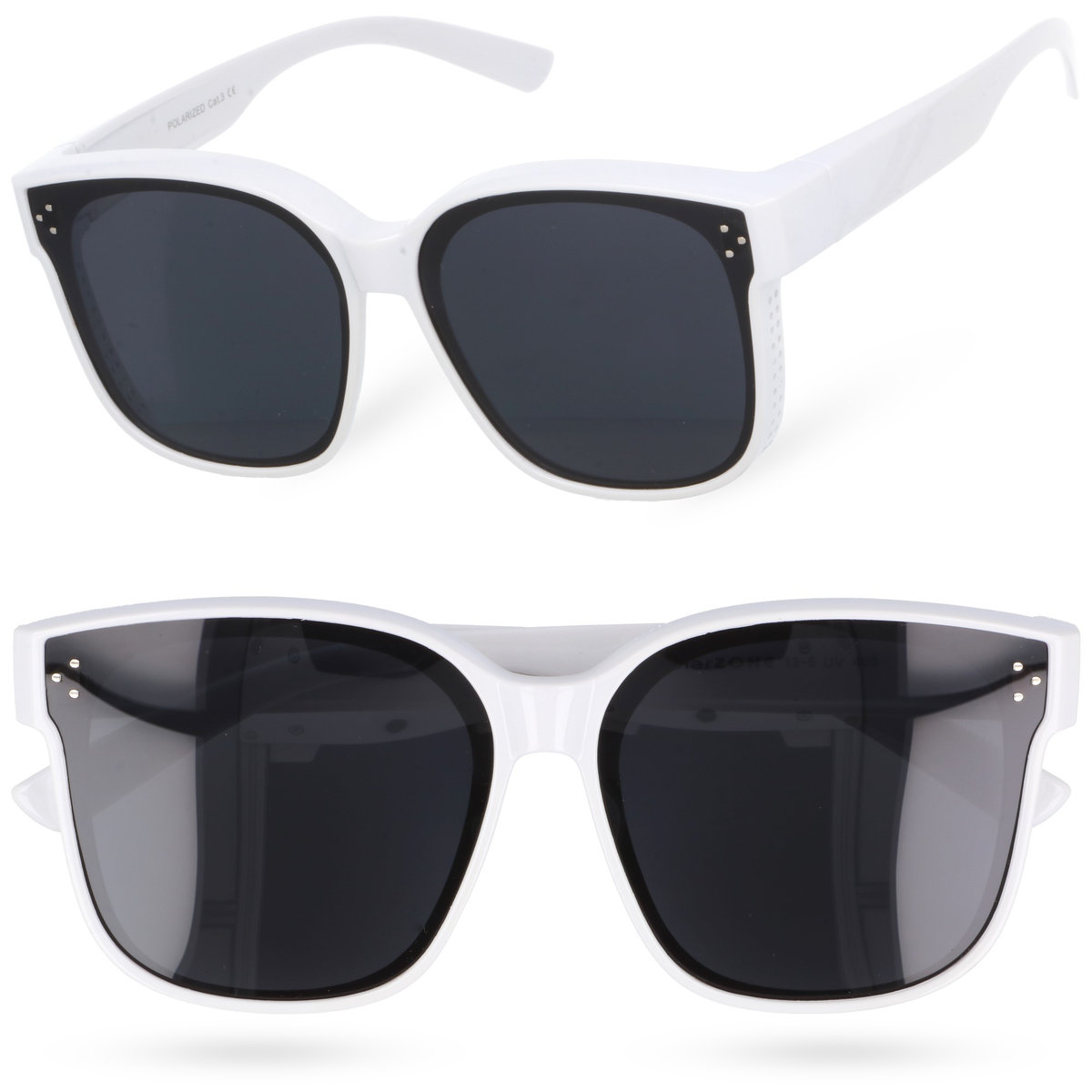 Okulary z nakładkami TOP VIEW Białe