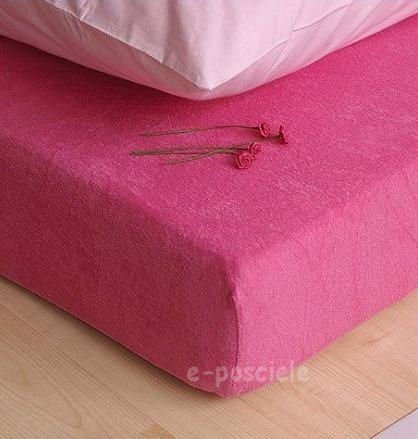 Prześcieradło frotte 160x200 różowe