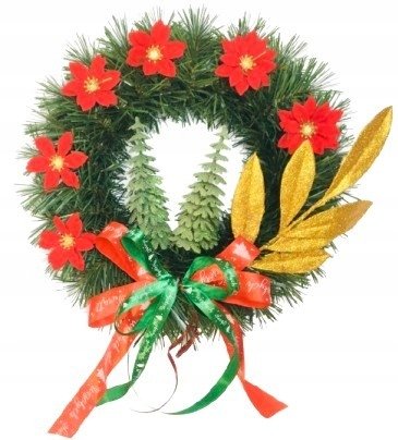 WIANEK sztuczny udekorowany świąteczny na prezent drzwi okno 30cm gwiazda