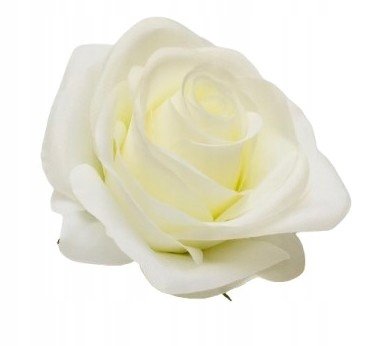 Sztuczne Kwiaty Główka Kwiatowa Wyrobowa Róża Całkiem Biała Bukiet Stroik