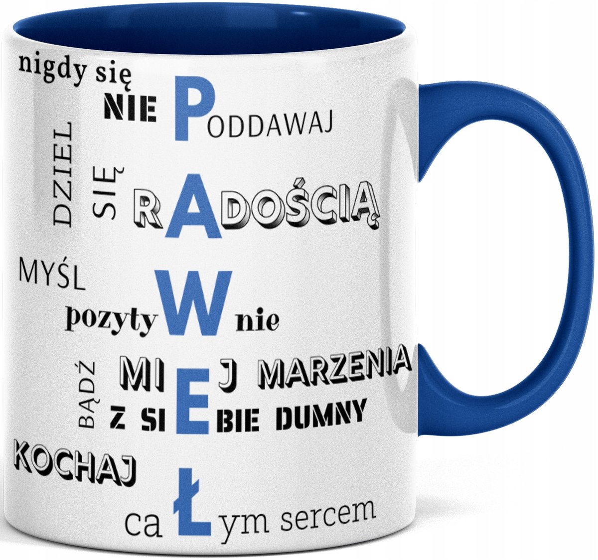 FOTO KUBEK MOTYWACYJNY Z IMIENIEM PAWEŁ DLA PAWŁA NA ŚWIĘTA POD CHOINKĘ