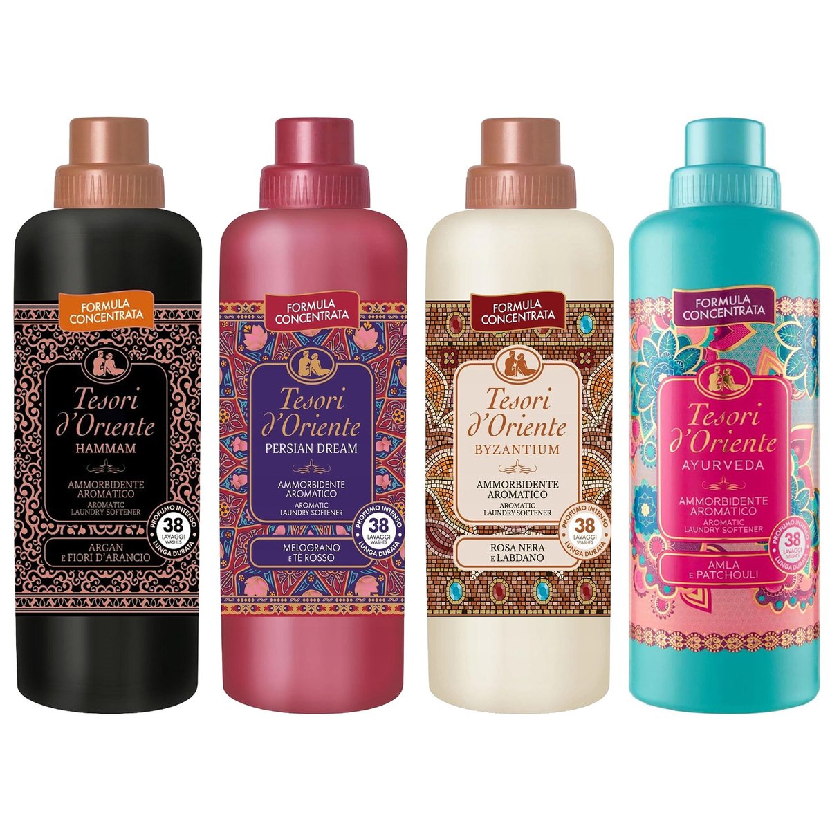 Tesori D'Oriente Zestaw Skoncentrowanych Płynów Do Płukania: Persian Dream, Ayurveda, Hammam, Byzantium 4X760 Ml