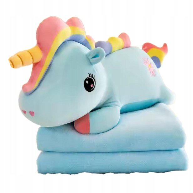 Maskotka DUŻA 3W1 PODUSZKA Z KOCEM PRZYTULANKA UNICORN JEDNOROŻEC