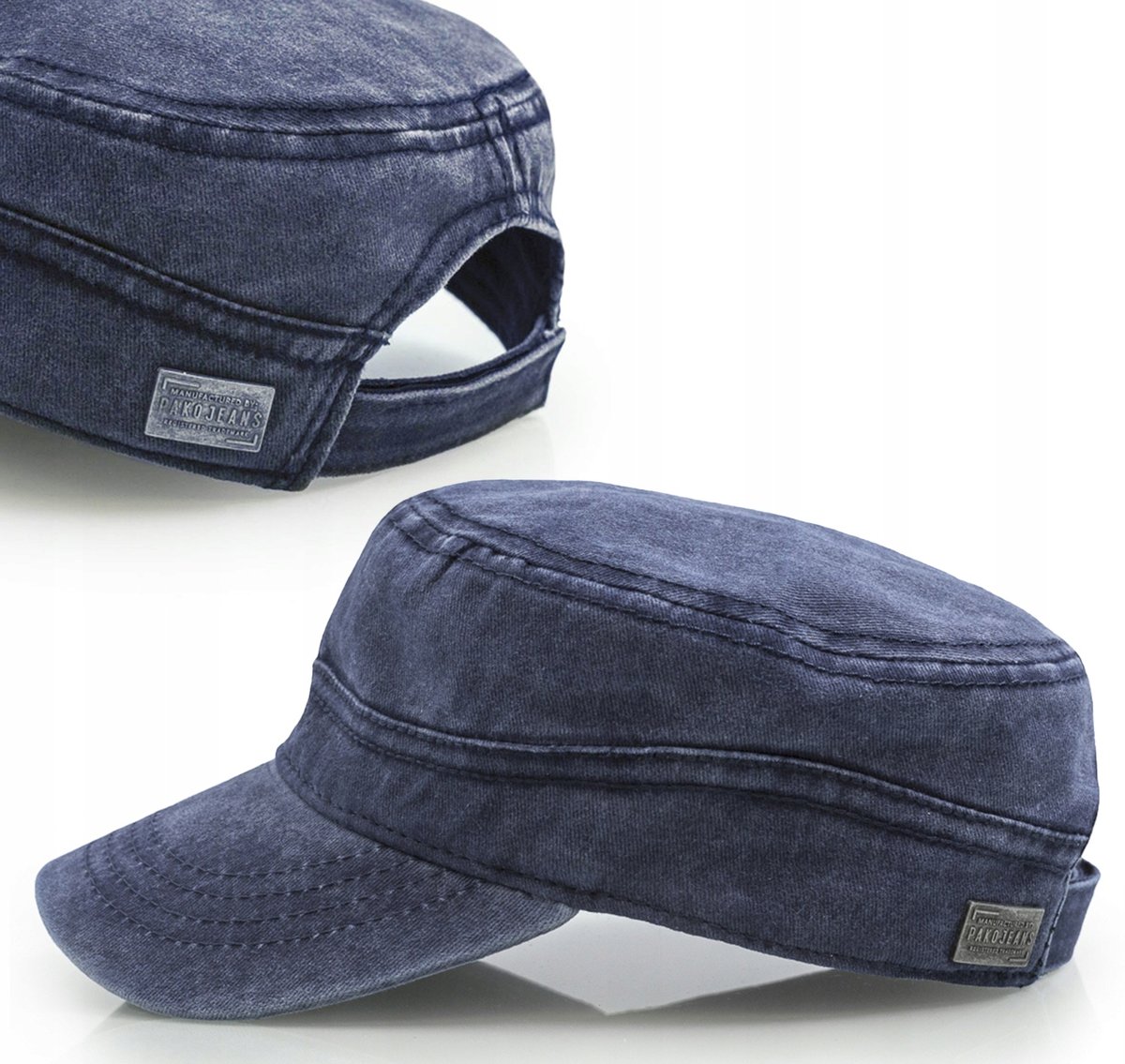 Czapka Z Daszkiem Męska Patrolówka Bawełna Granat Vintage Płytka Pako Jeans