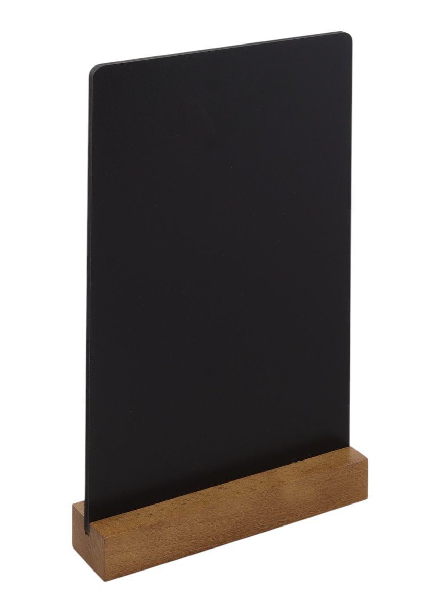 Tablica informacyjna A4 24cm x 15cm stojak drewniany CZARNY drewno bejcowane