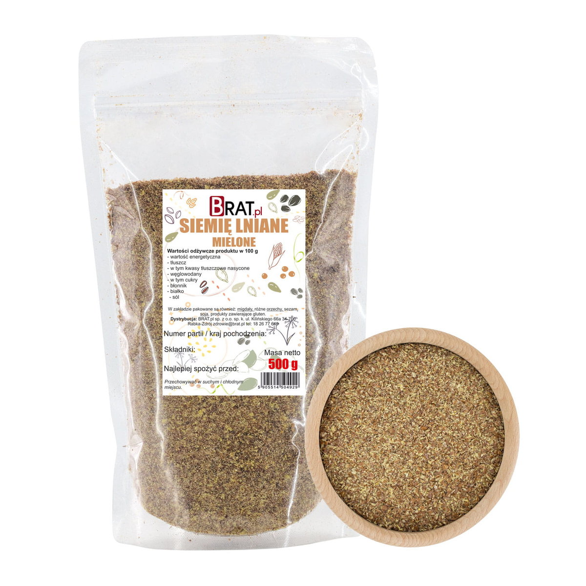 Siemię lniane mielone 500g