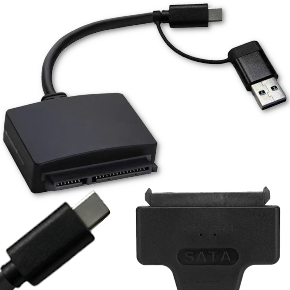 Konwerter USB lub USB-C 3.0 do SATA - Adapter dysku zewnętrznego 2,5