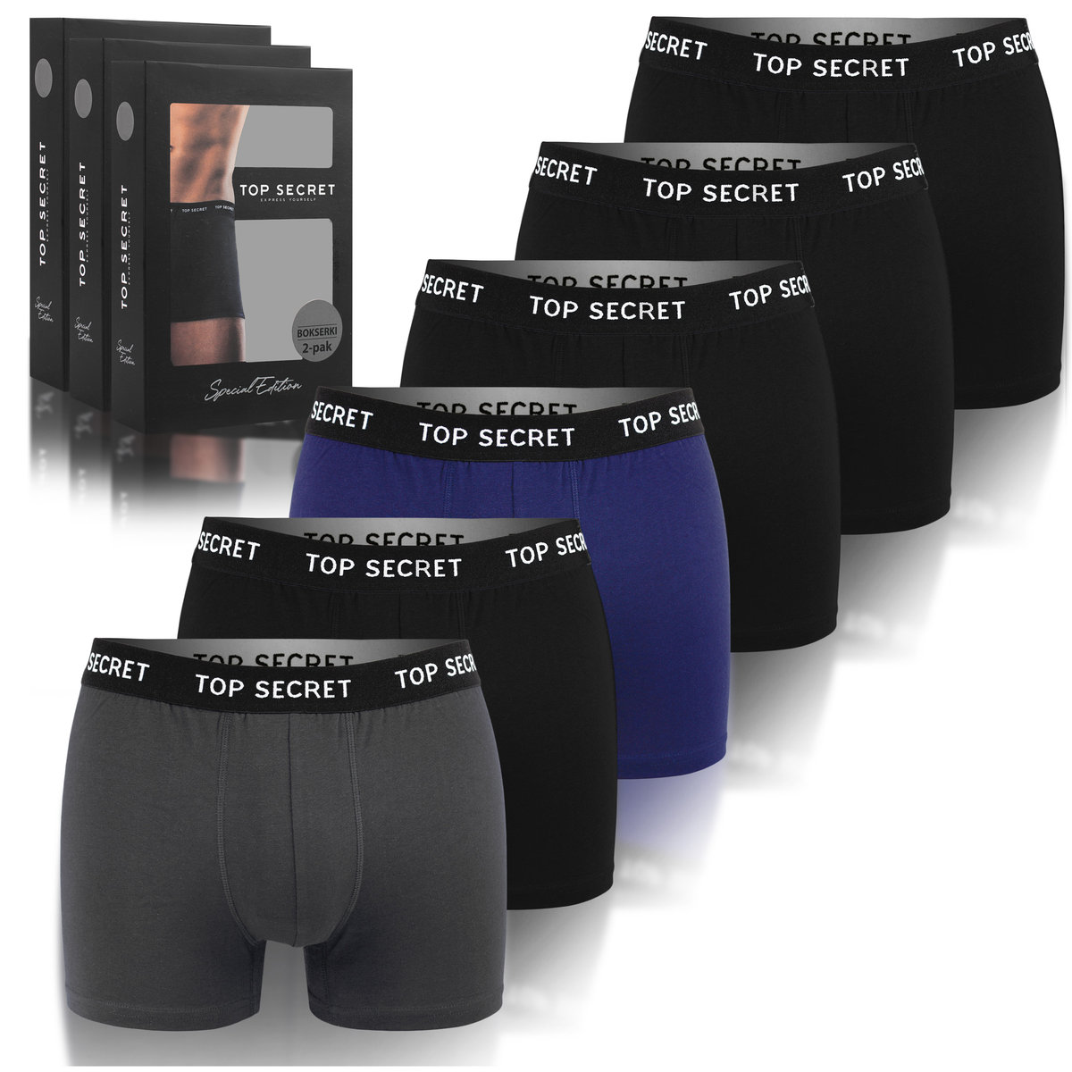 Top Secret Bokserki Męskie Bawełniane 6pak Rozmiar M