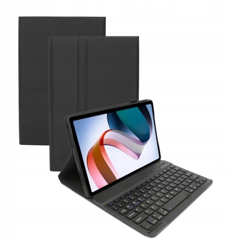 Etui Do Xiaomi Redmi Pad 2022 10.6 Z Klawiaturą Bluetooth Czarne Pokrowiec Case Obudowa Futerał