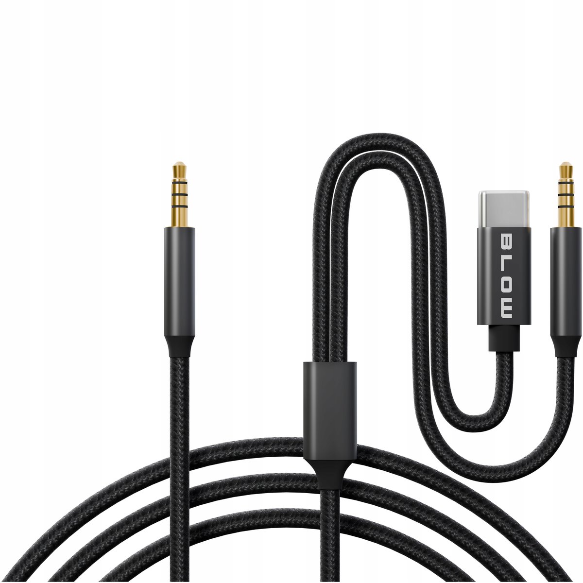 KABEL PRZEJŚCIÓWKA MINI JACK 3,5MM DO USB-C + MINI JACK 3,5MM 1,2M DAC