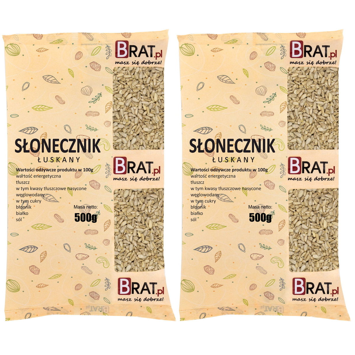 Słonecznik łuskany 1kg (2x500g)