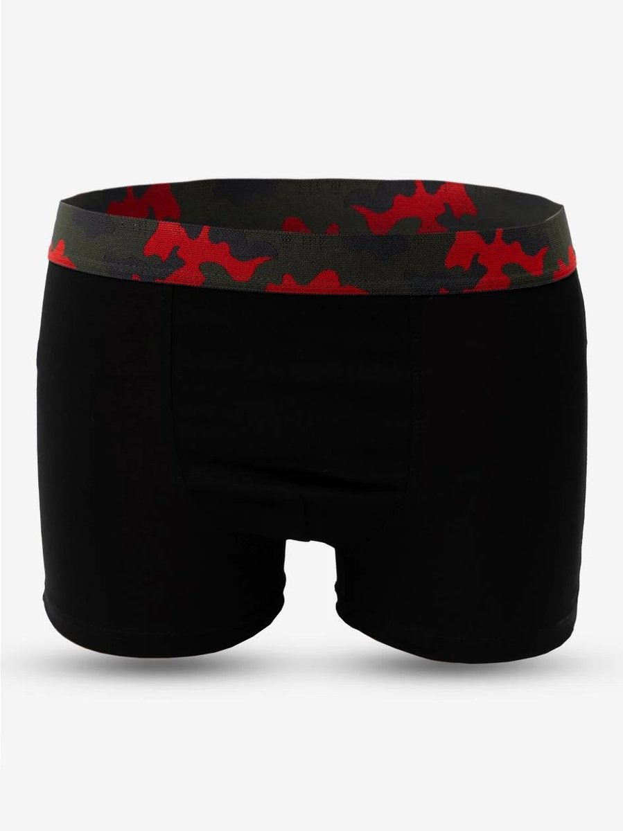 Bokserki Męskie Czarne / Czerwone MyStars Pas Moro 3XL