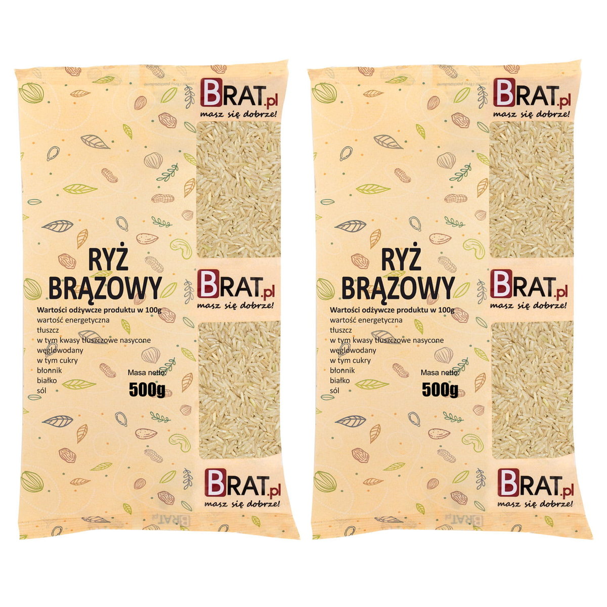Ryż brązowy 1kg (2x500g)