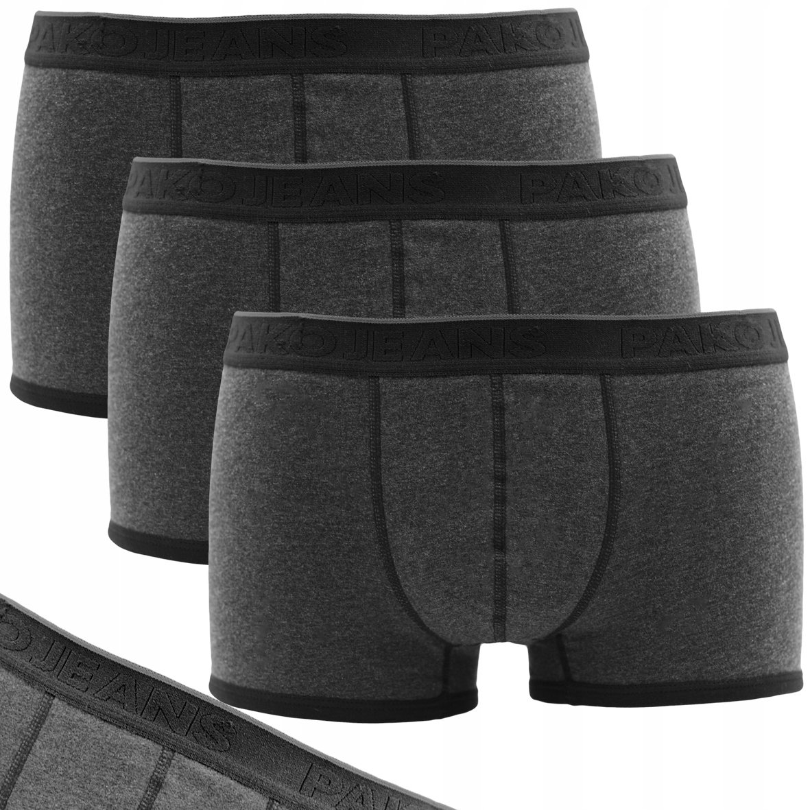 Bokserki męskie grafitowe x3 bawełna jakość XL/XXL