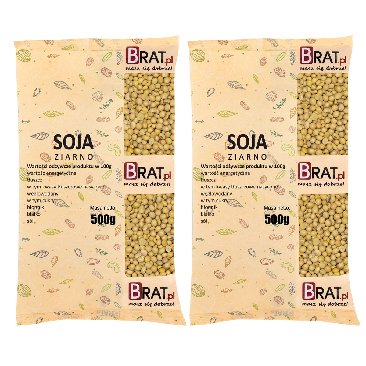 Soja ziarno 1kg (2x500g)