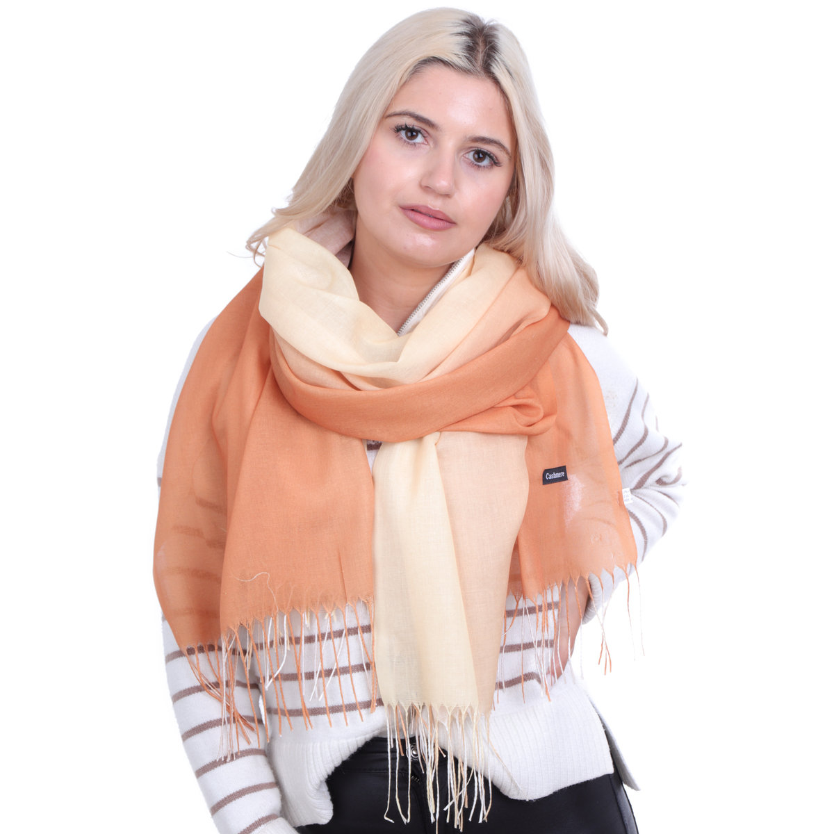 Szalik Damski Floral Breeze Beżowo-Brązowy