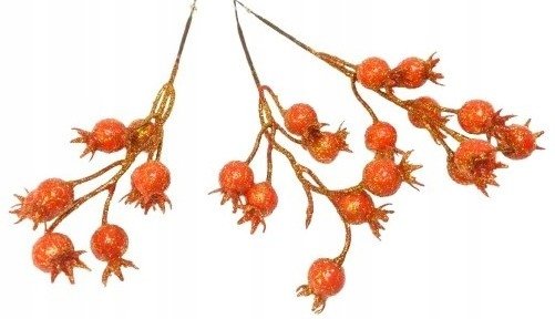 Brokatowy Dodatek Pik Do Stroika Kompozycji Święta Jarzębina Dzika Róża 3X