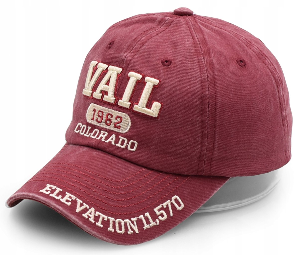 Czapka Z Daszkiem Bejsbolówka Vail Vintage Bordo