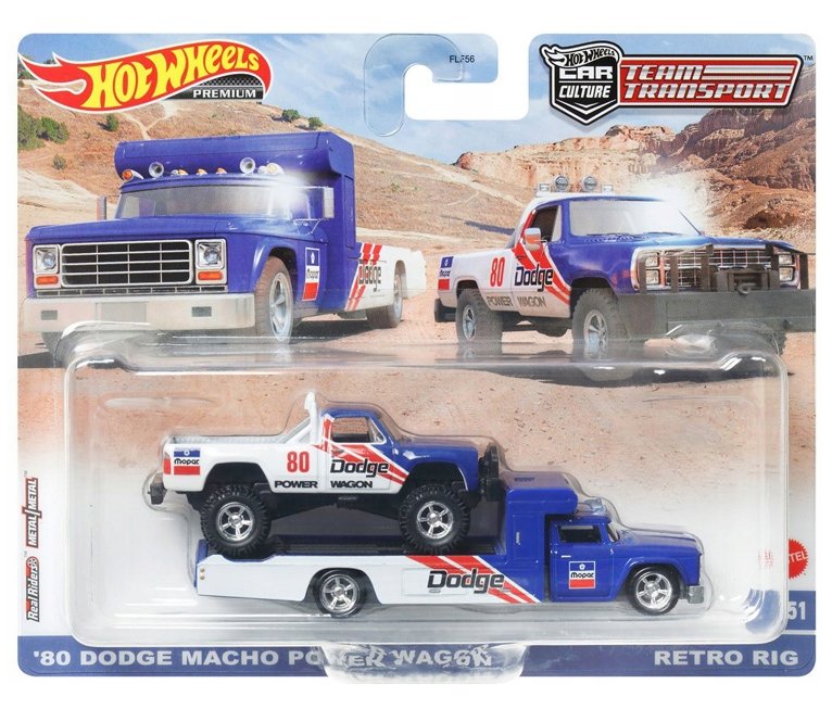 HOT WHEELS Team Transport 80 Dodge Macho Power Wagon