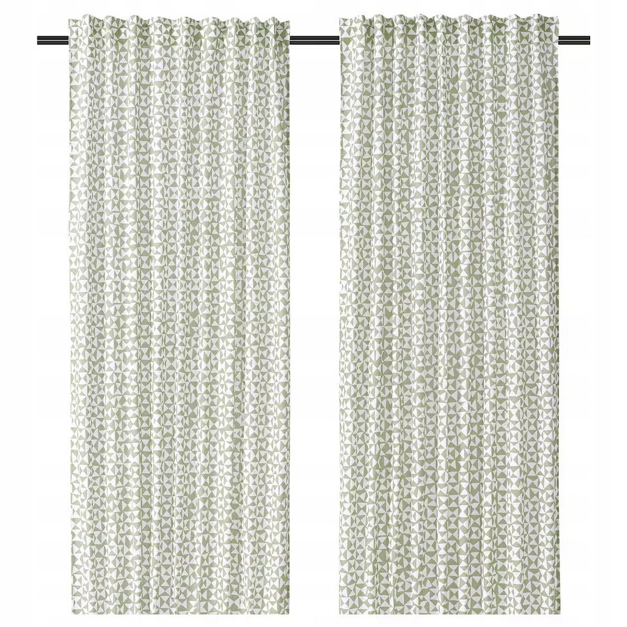 Ikea Harkorvel Zasłona, 2 Szt., Zielony, 145X300 Cm