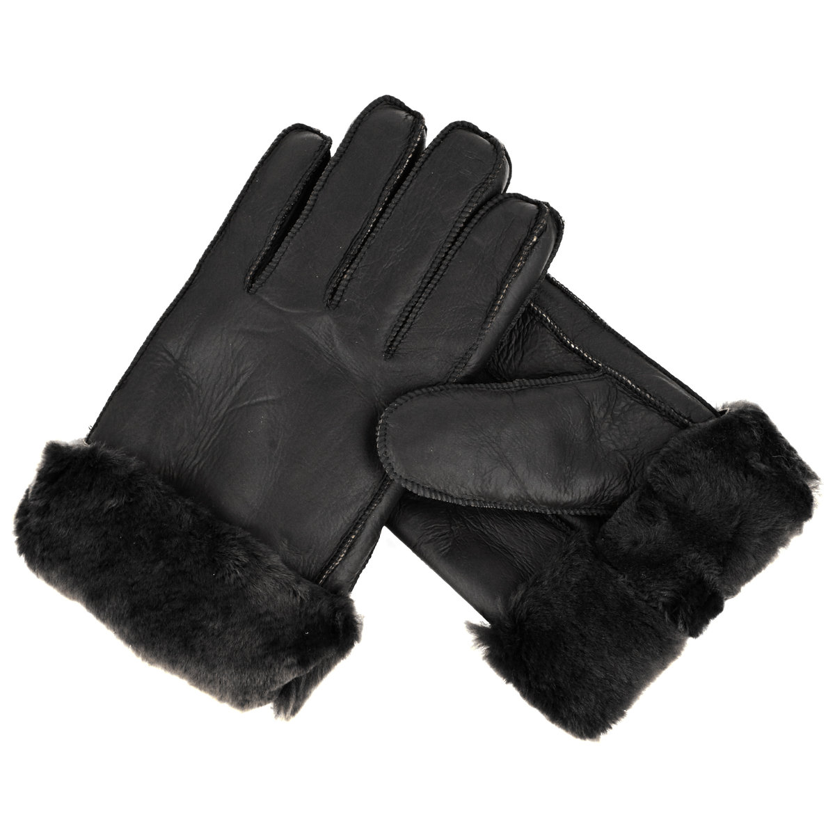 Rękawiczki Skórzane Emu Fur Black Xxl Męskie Zimowe