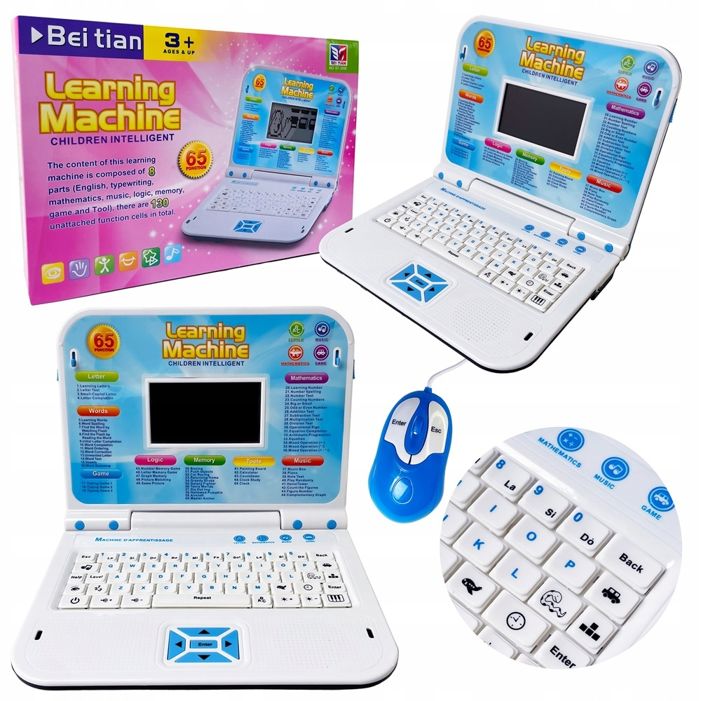 Laptop Edukacyjny Do Nauki Angielskiego Gry i Zabawy130 Funkcji Dla Rozwoju