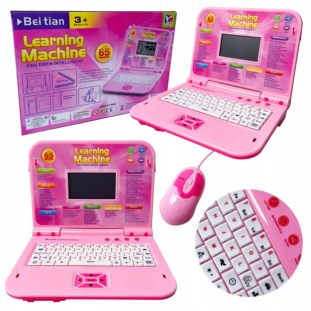 Laptop Edukacyjny Do Nauki Angielskiego Gry i Zabawy130 Funkcji Dla Rozwoju