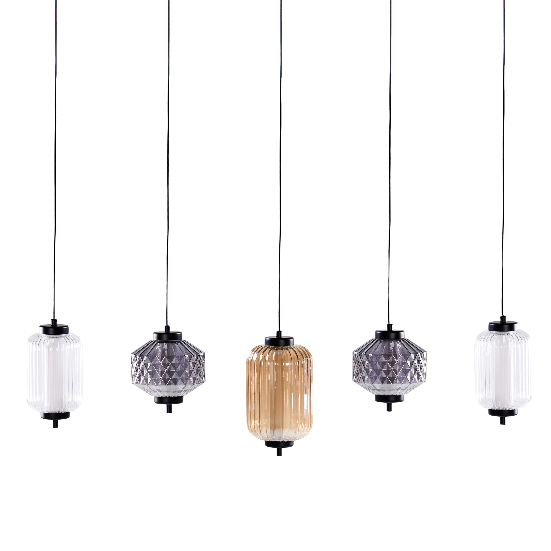 Lampa wisząca ledowa szklana 5-punktowa wielokolorowa SULLANE