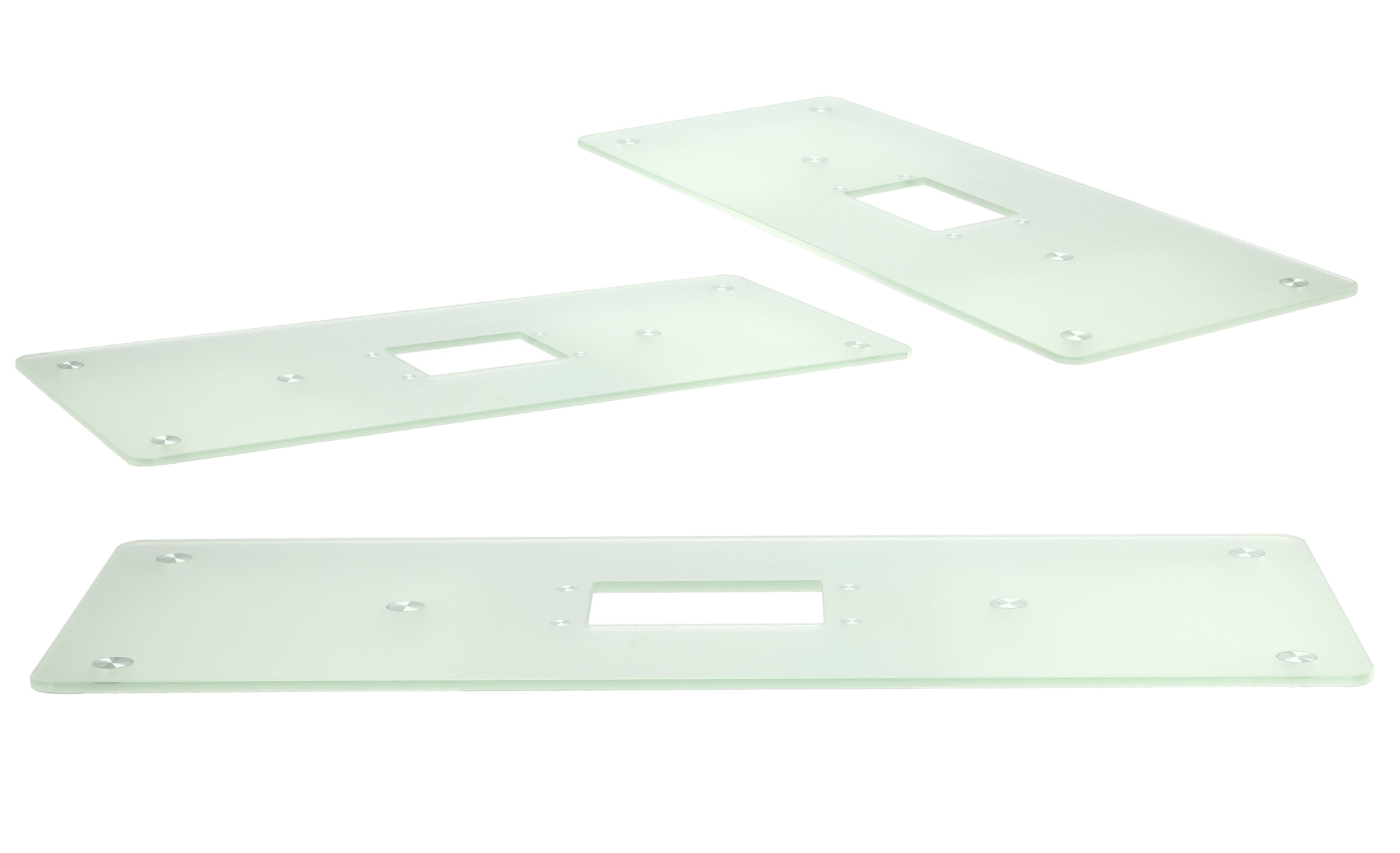 Szklany blat do biurka kosmetycznego do manicure z miejscem na pochłaniacz