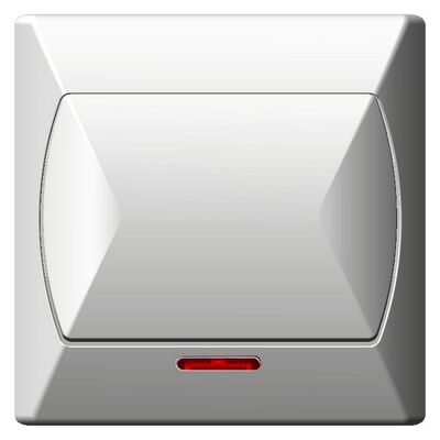 Łącznik jednobiegunowy z podświetleniem AKCENT biały