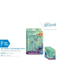 Zestaw metalowa bransoletka z zawieszkami Stitch 5 elementów ST00099