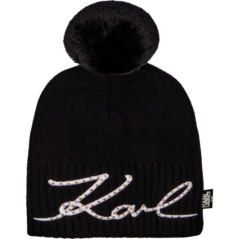 Karl Lagerfeld Kids Czapka z dodatkiem kaszmiru