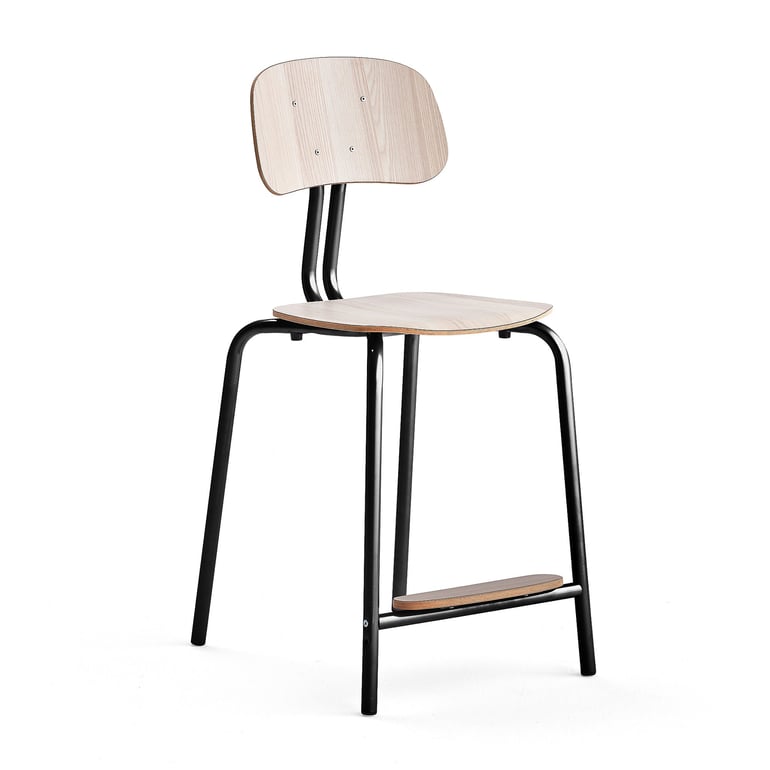 Krzesło szkolne YNGVE, 4 nogi, antracyt, jesion, W 610 mm