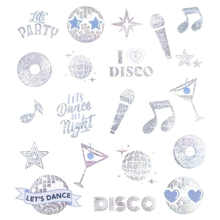 Tatuaże Zmywalne Srebrne Disco Party 21Szt