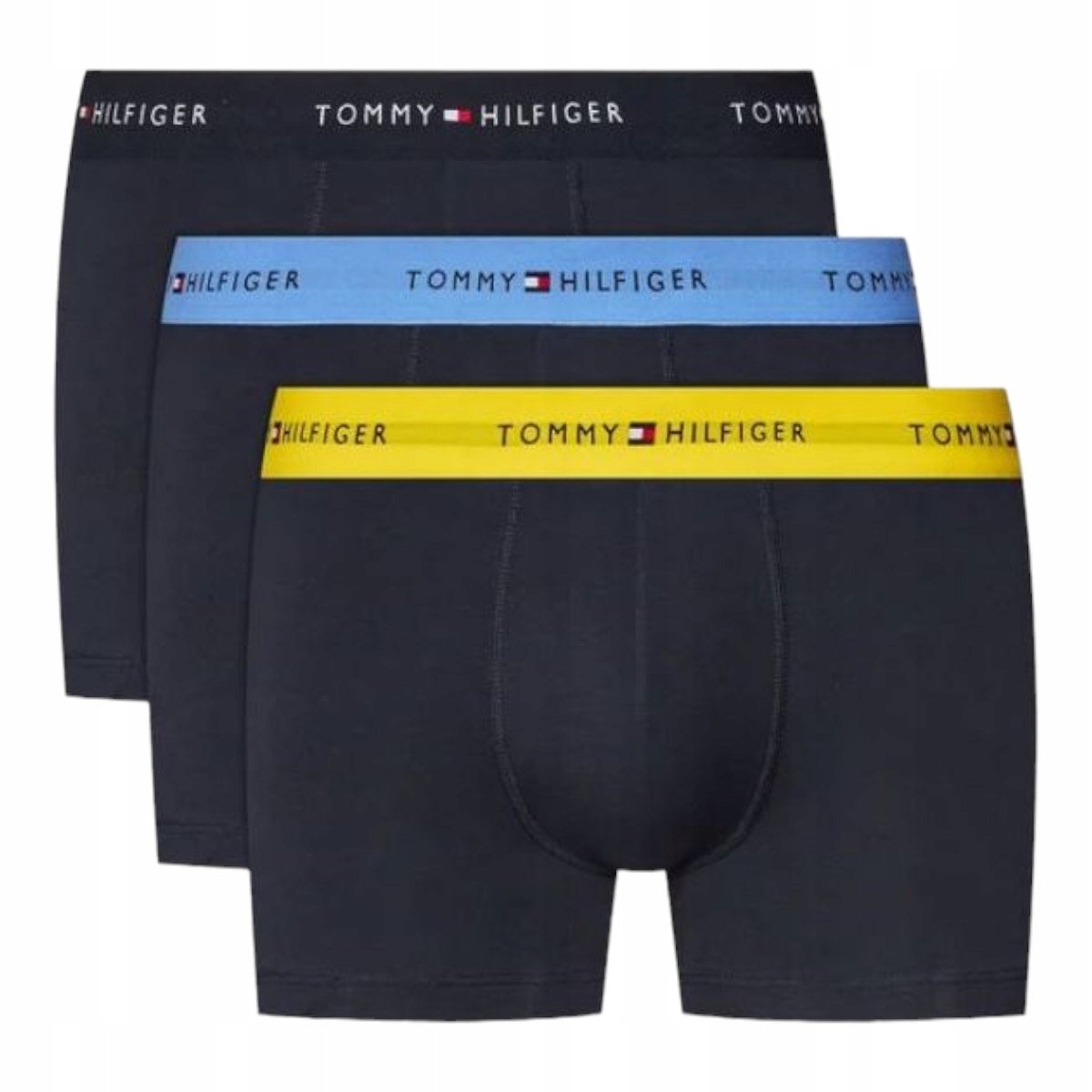 TOMMY HILFIGER BOKSERKI MĘSKIE MAJTKI 3P WB TRUNK GRANATOWE r.M