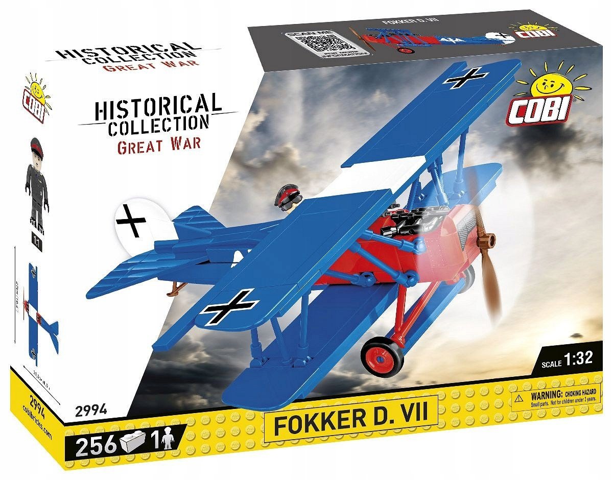 Klocki COBI 2994 Samolot Fokker D. VII figurka Rudolfa Bertholda!