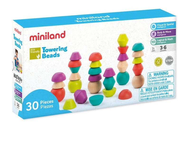 Drewniana Układanka: Wieża Kształtów Miniland