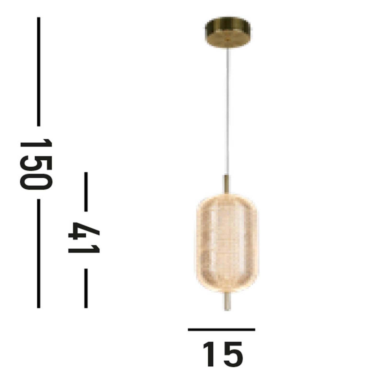 Searchlight Lampa wisząca LED Capsule, kolor mosiądzu, żelazo, akryl