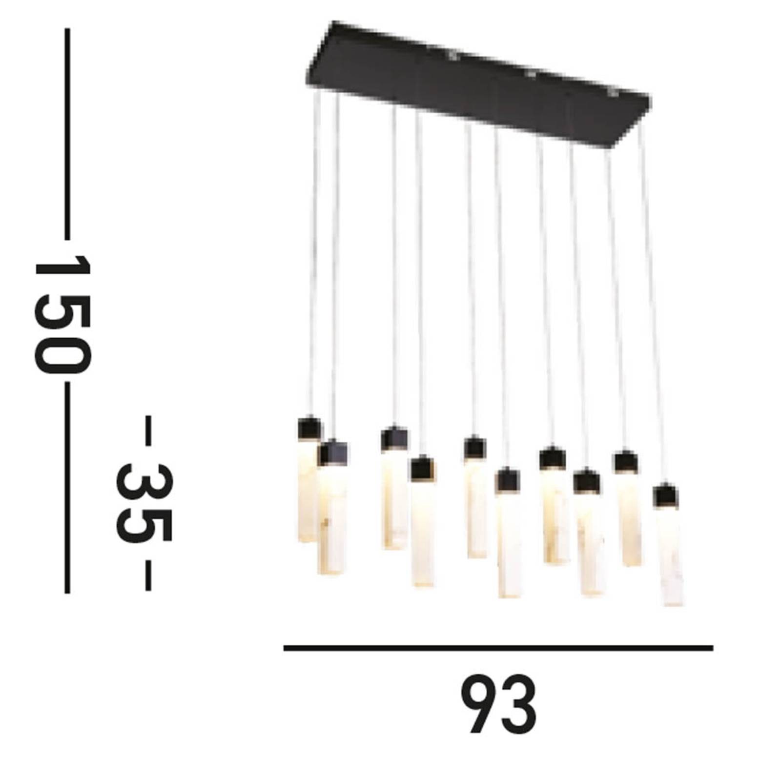Searchlight Lampa wisząca Moonbeam LED, 10-punktowa, czarna, biała, metalowa