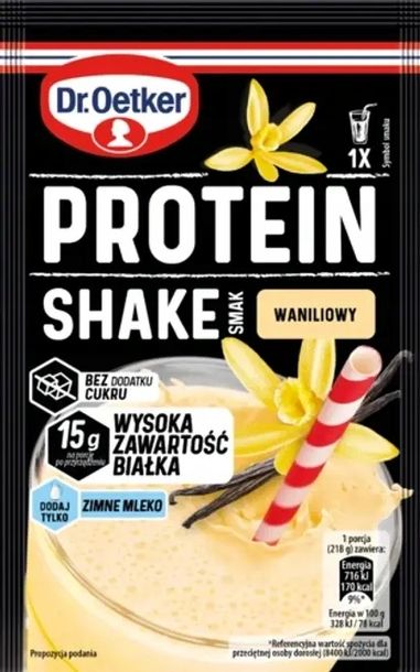 Dr. Oetker Protein Shake Mieszanka w proszku smak waniliowy 18 g