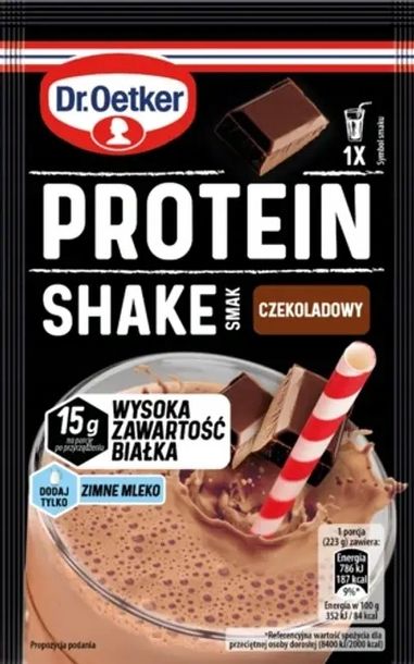 Dr. Oetker Protein Shake Mieszanka w proszku smak czekoladowy 23 g