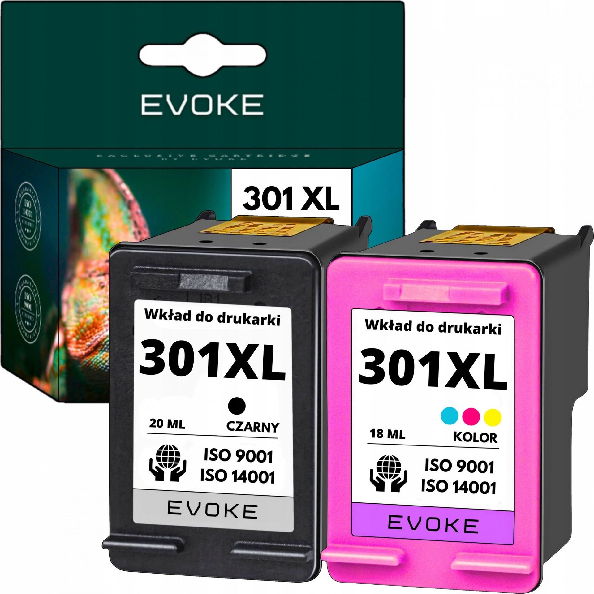 Tusz Evoke Tusz do HP 301 XL czarny i kolor ZESTAW TUSZY